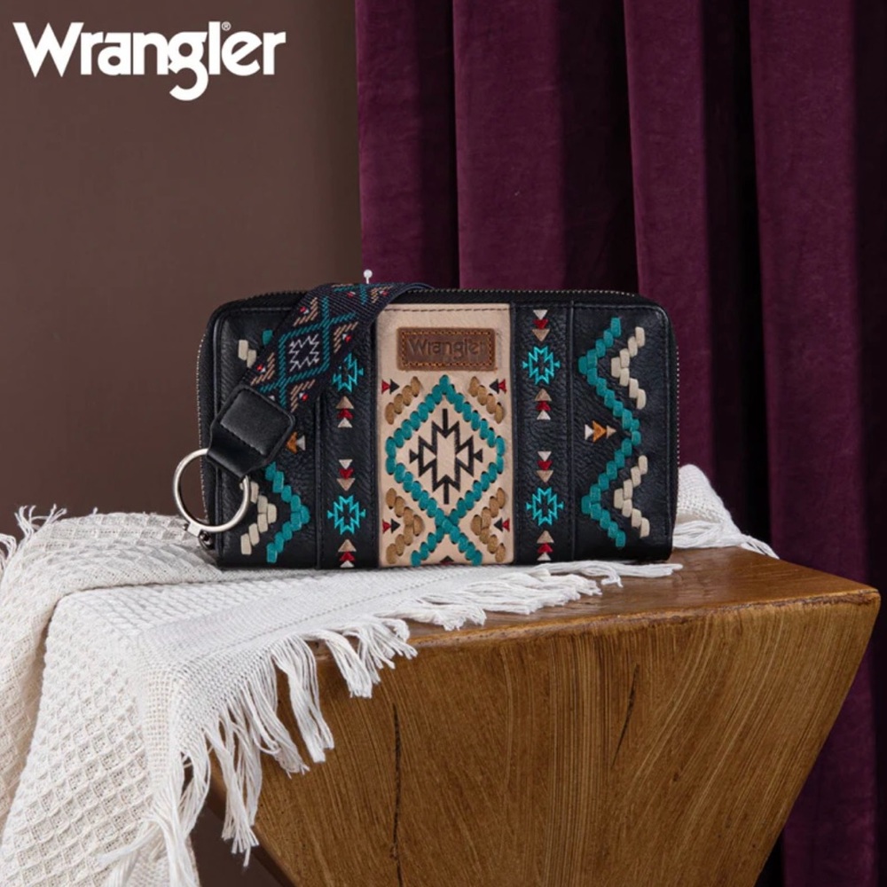 Wrangler Aztec Embroidered Wallet-Wristlet